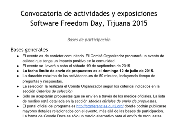 Bases de Participación, Software Freedom Day Tijuana, 2015